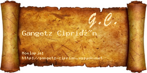 Gangetz Ciprián névjegykártya